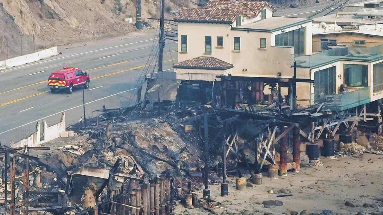 Beachfront properties destroyed by the Palisades Fire in Malibu