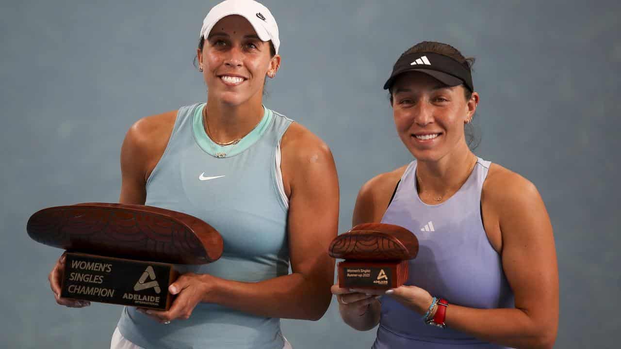 Good friends Madison Keys (left) and Jessica Pegula.