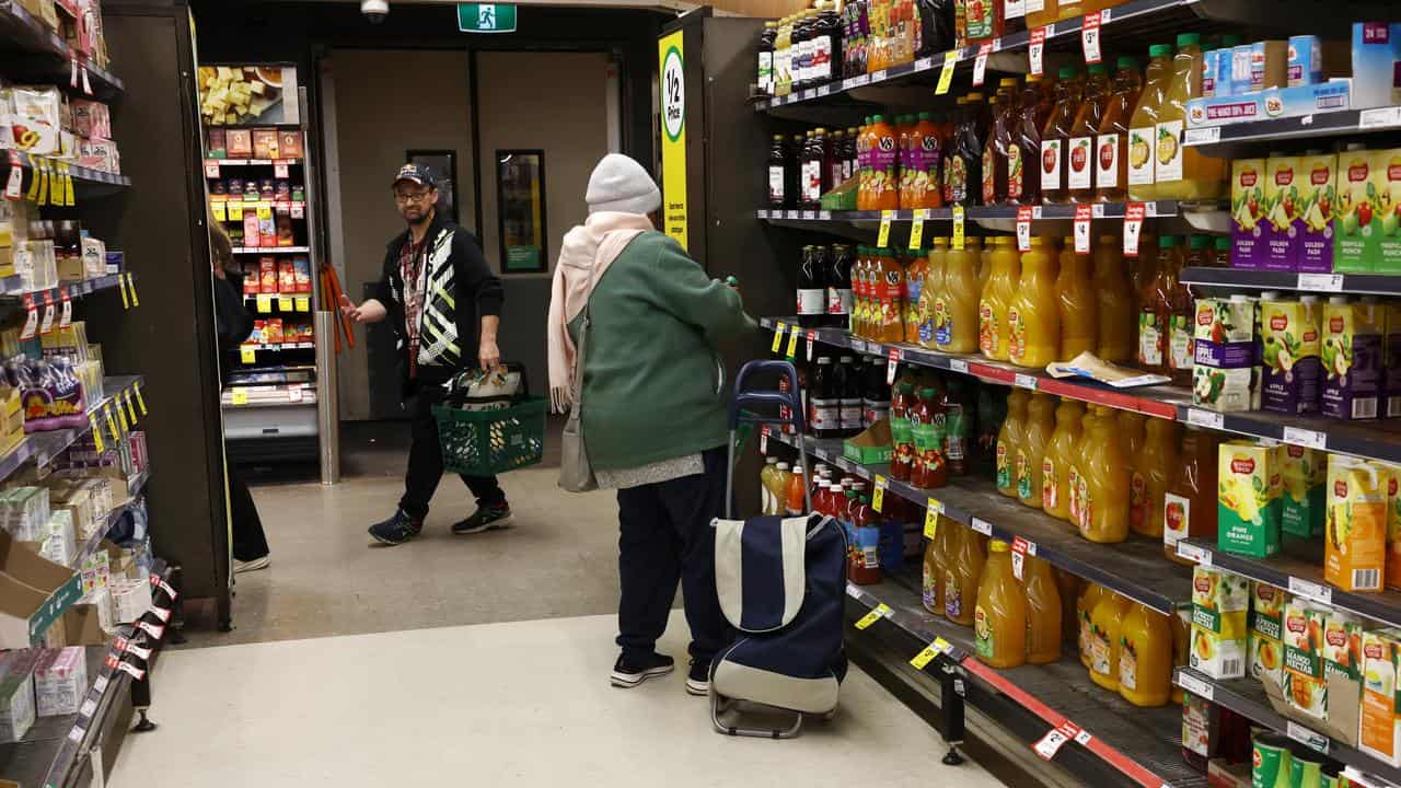 Shoppers in a supermarket