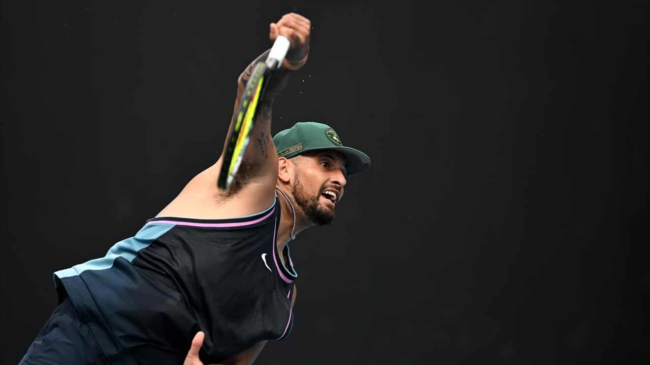 Nick Kyrgios practice