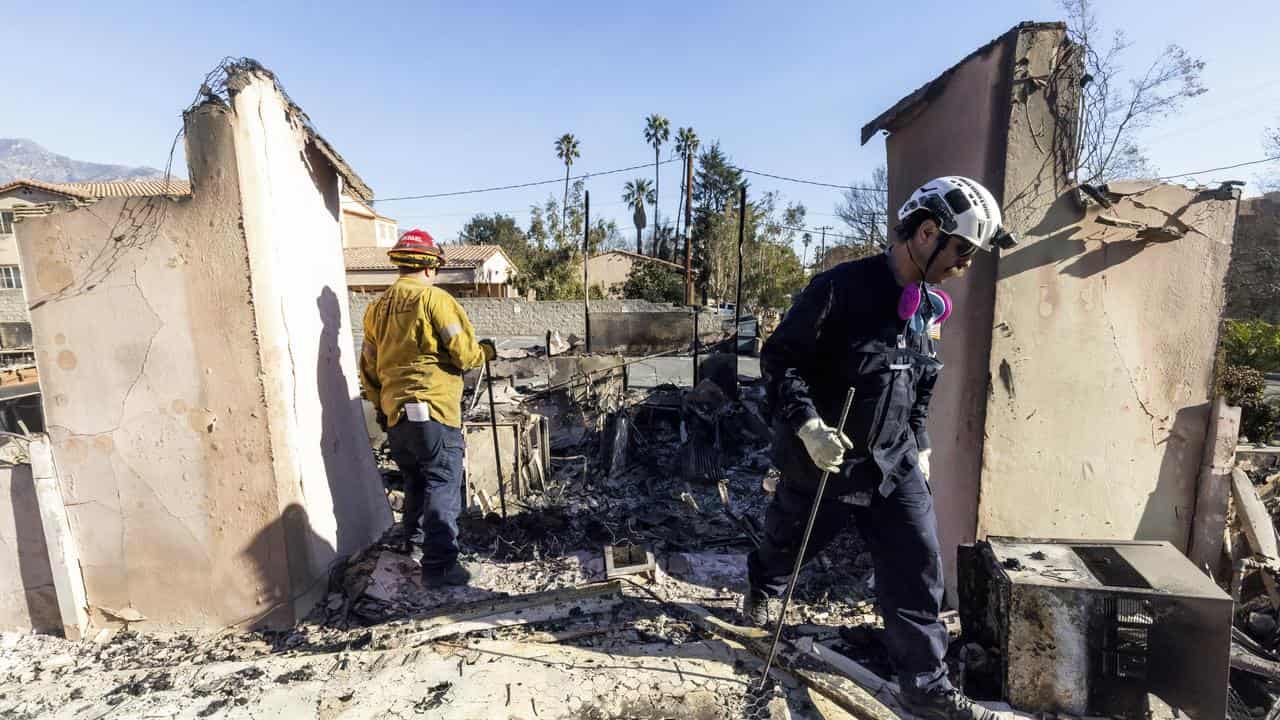 Search and Rescue crews in the aftermath of the Eaton Fire