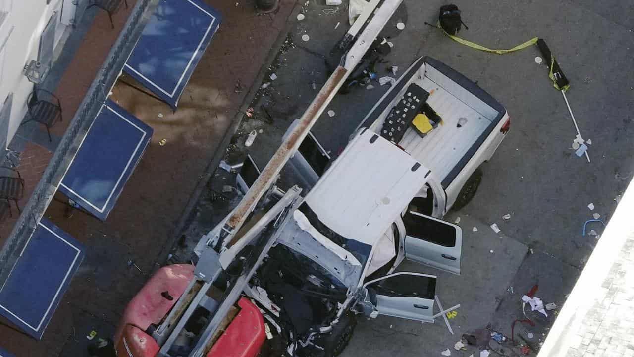 The white pickup truck used in the Bourbon Street attack.