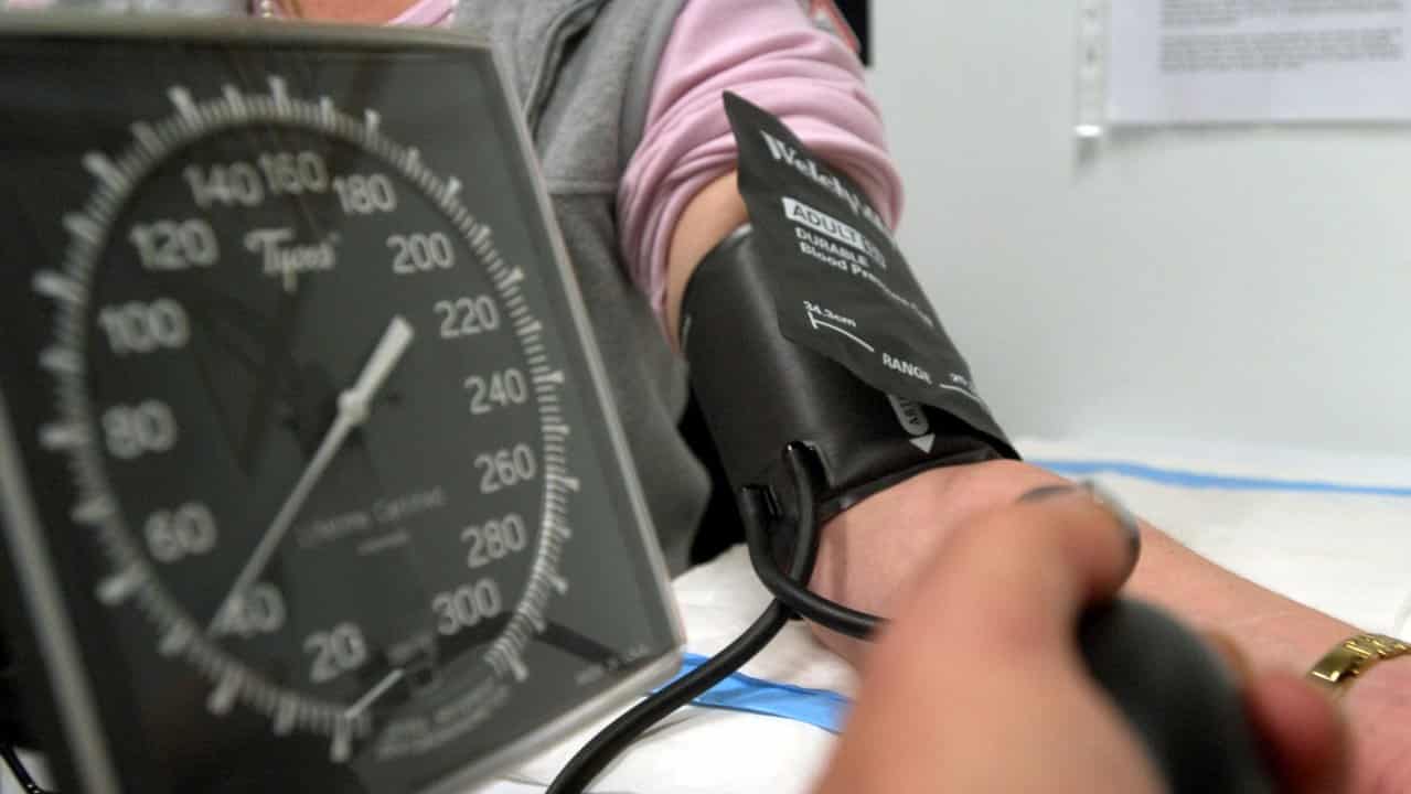 Patient has blood pressure checked