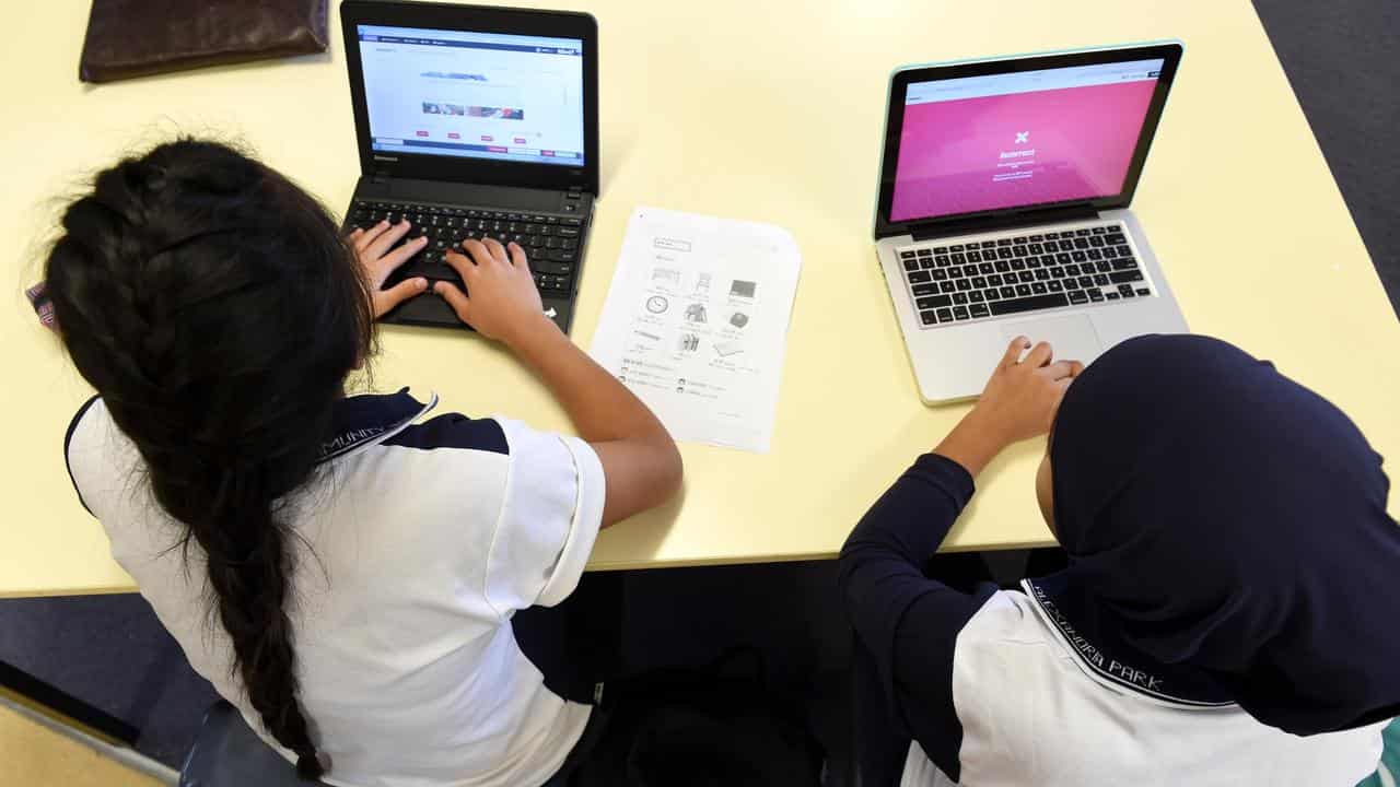 Students attend a class at in Sydney, NSW