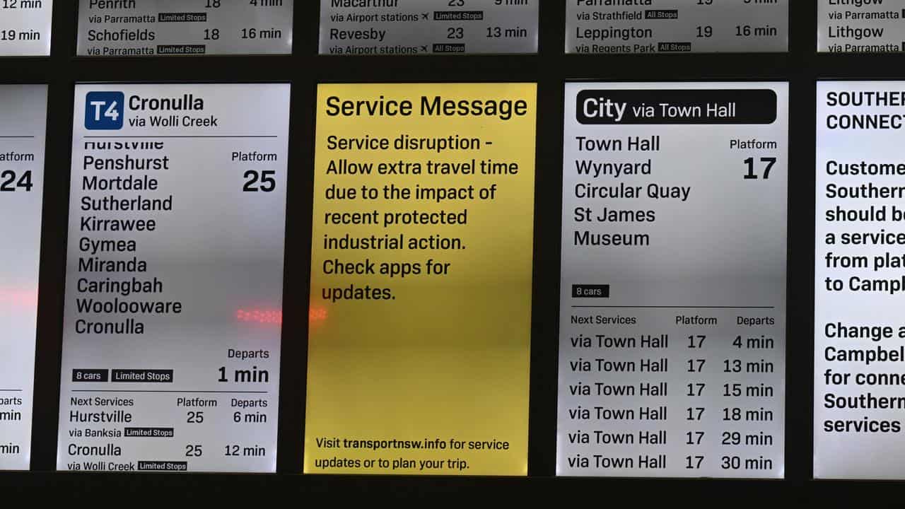 A train delay message