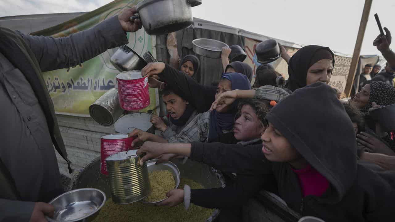 A distribution center in Khan Younis, Gaza Strip