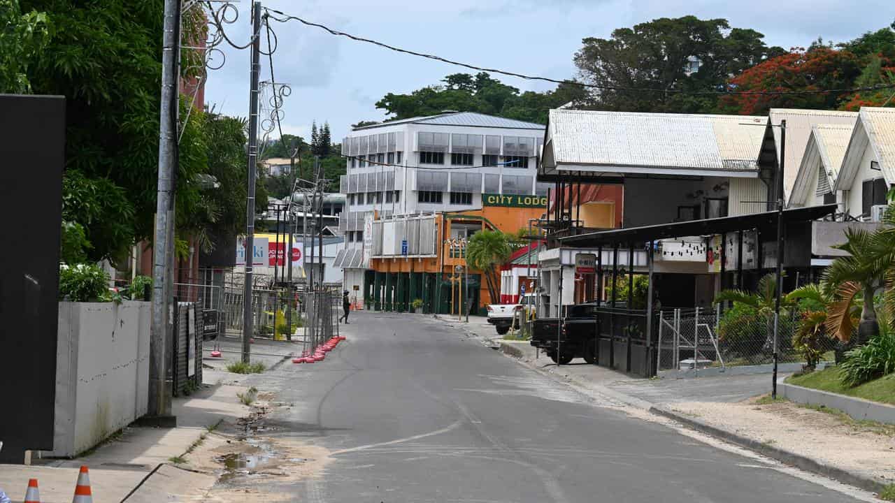 Earthquake-damaged CBD streets in Port Vila, Vanuatu