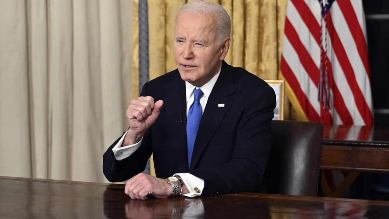 President Joe Biden speaks from the Oval Office