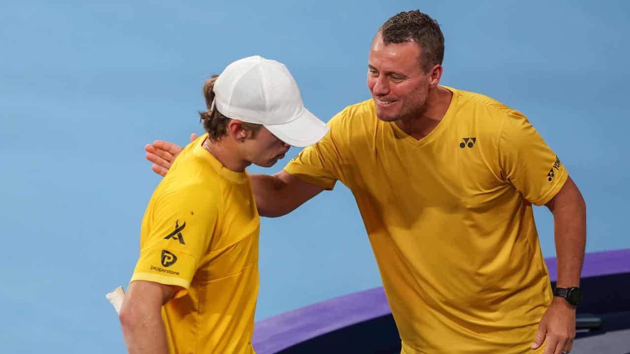 Alex de Minaur and Lleyton Hewitt