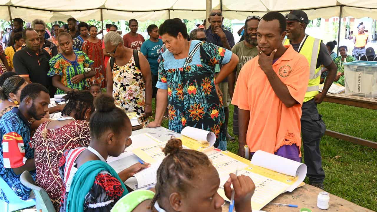 A polling station in Blacksands, Vanuatu