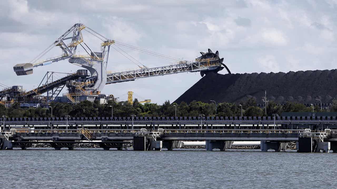 Coal stockpile at the Port of Newcastle