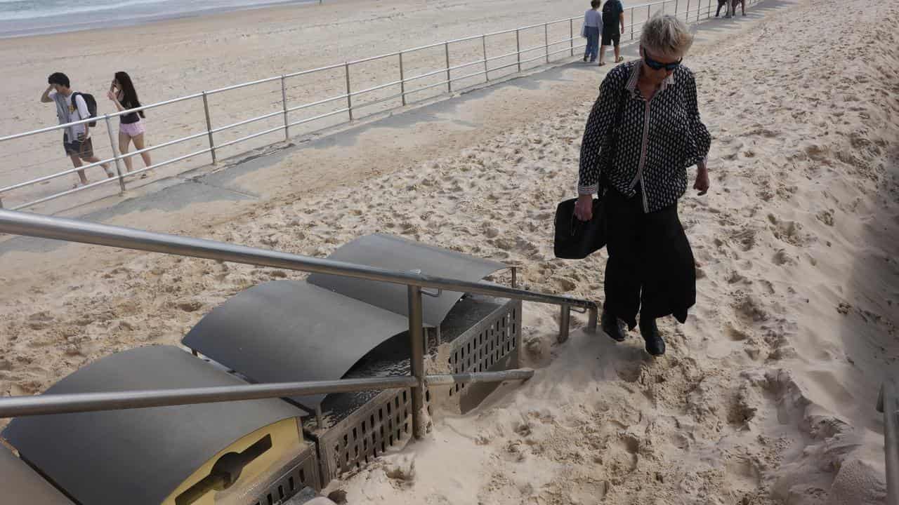 Sand blown off Bondi Beach 