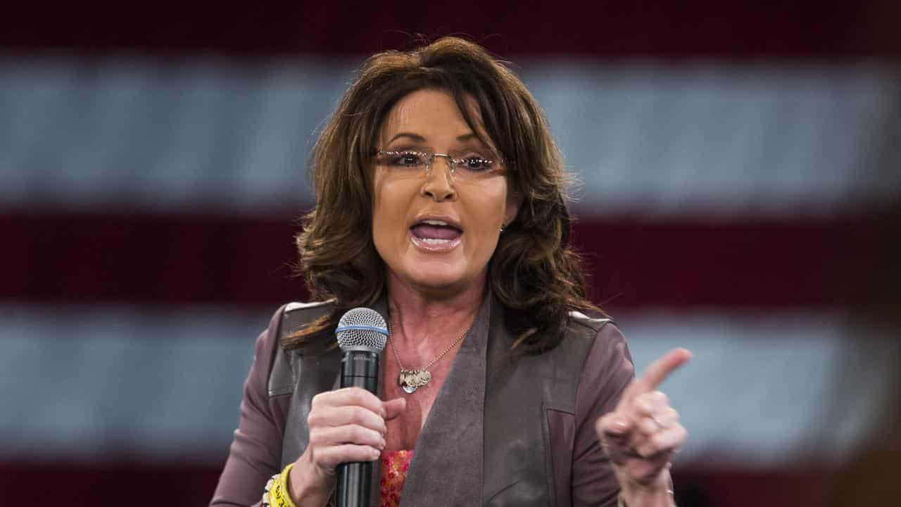 Sarah Palin speaking at a campaign event.