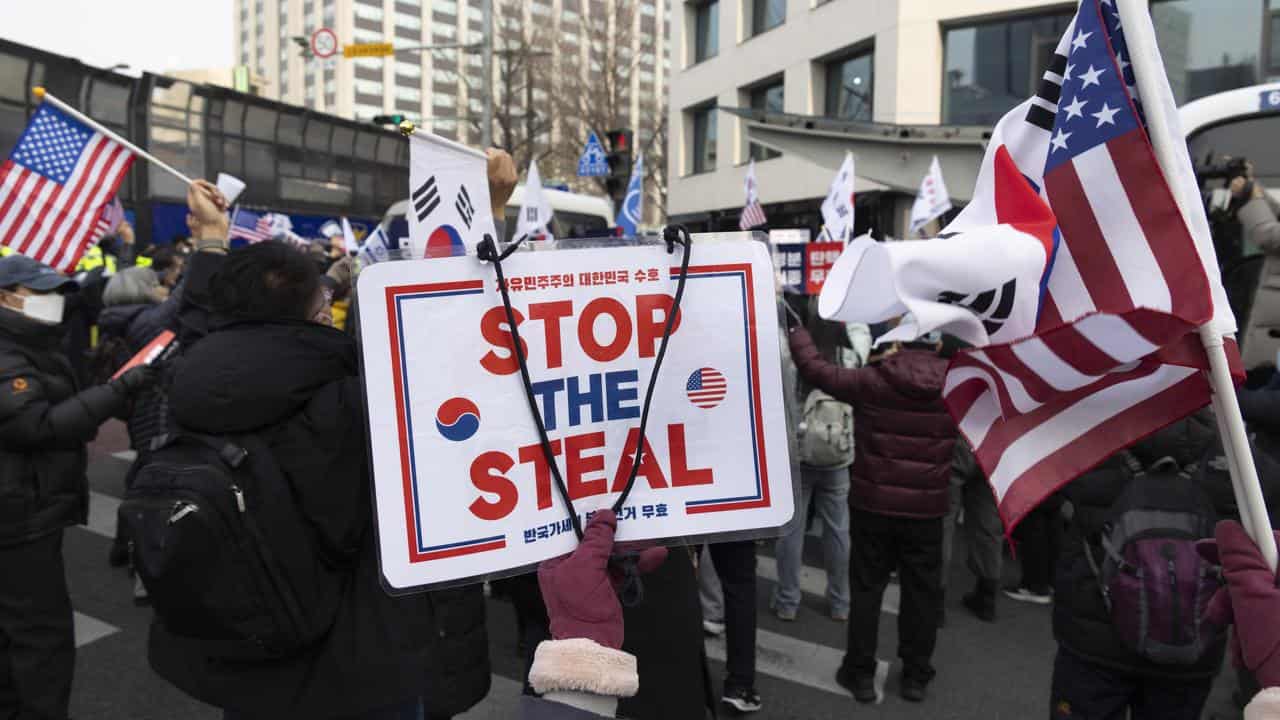 Supporters of South Korean President Yoon protest