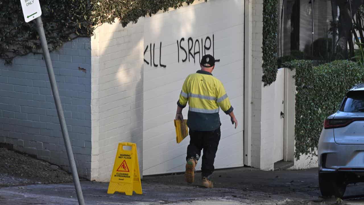 Anti-Israel graffiti in Woollahra, Sydney