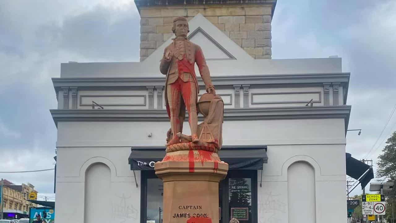 A statue of British explorer and naval captain James Cook