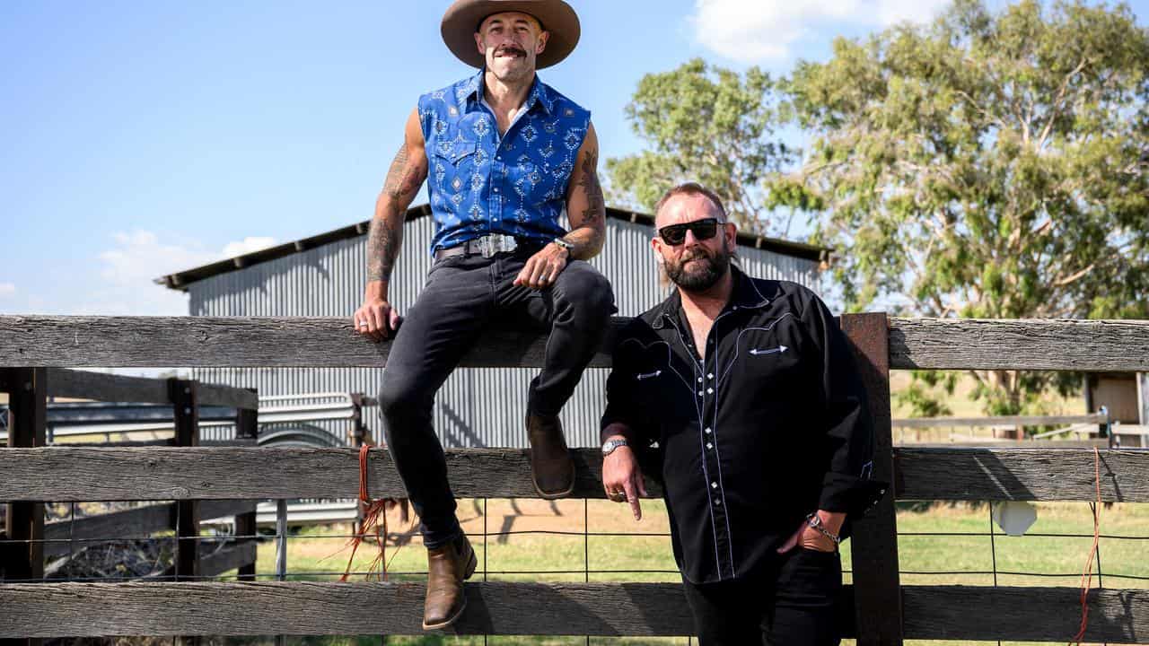 Musicians Nick Wolfe (left), and Tom Wolfe from The Wolfe Brothers