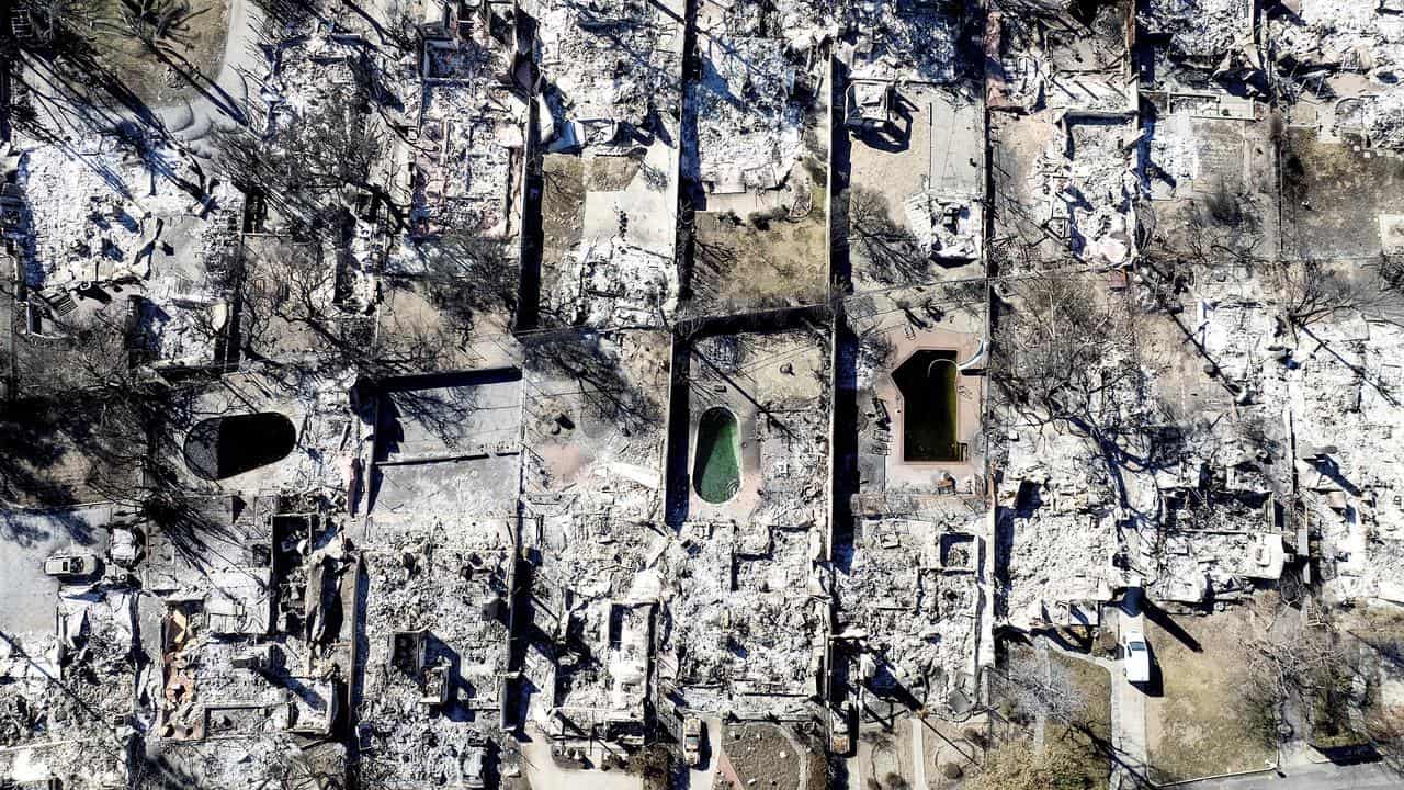 Altadena residences destroyed in the Eaton Fire, California