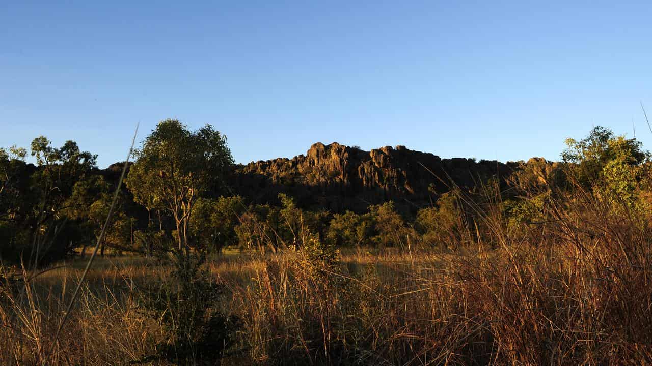 A mountain range about 400 kilometres east of Broome