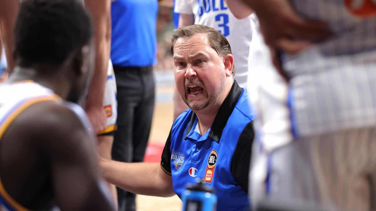 Brisbane Bullets coach Justin Schueller.