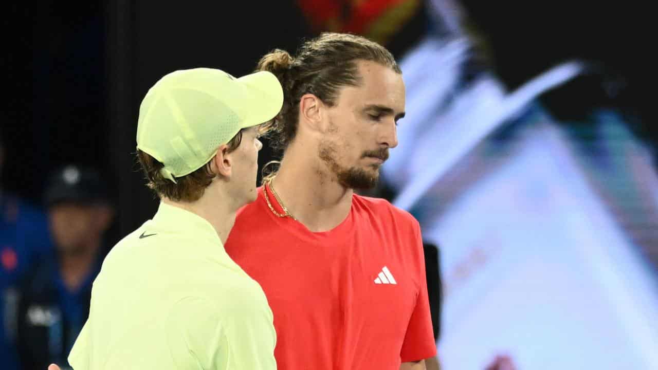 Zverev consoled by Sinner