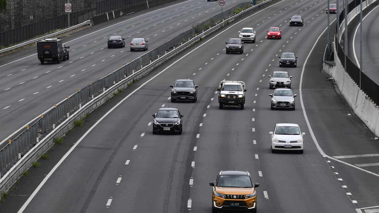 Traffic on a highway in Brisbane