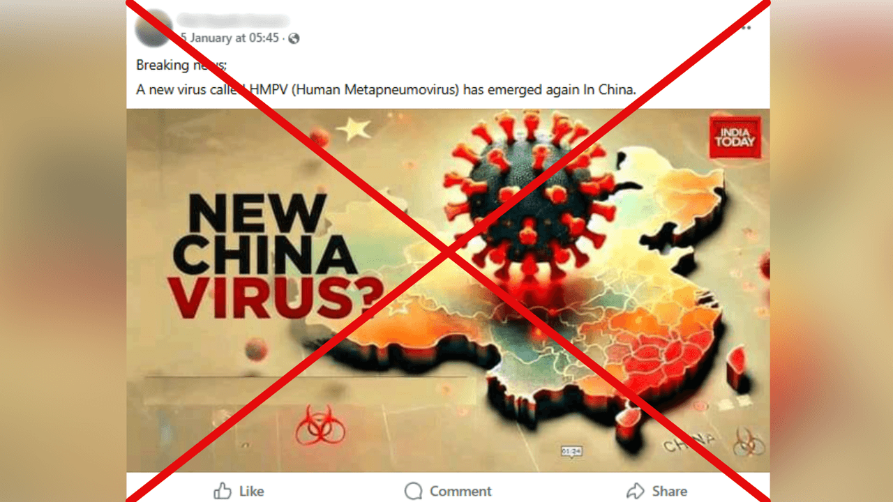 Facebook post claiming HPMV originated in China.