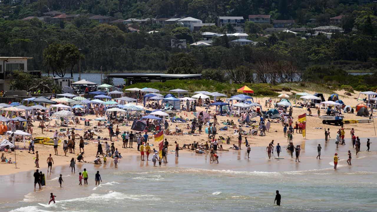 Crowded beach