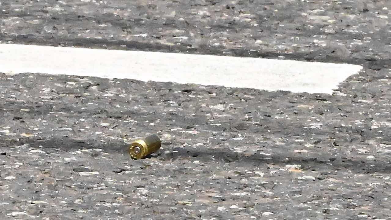 Bullet casing seen at the scene of a fatal shooting in Preston