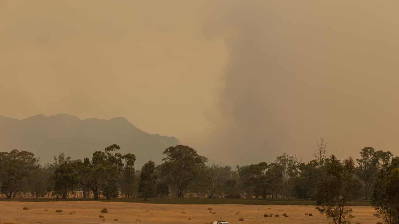 Bushfire smoke over Wartook, Victoria