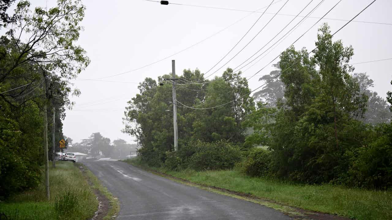 Road in the suburb of Dural when a caravan was found with explosives