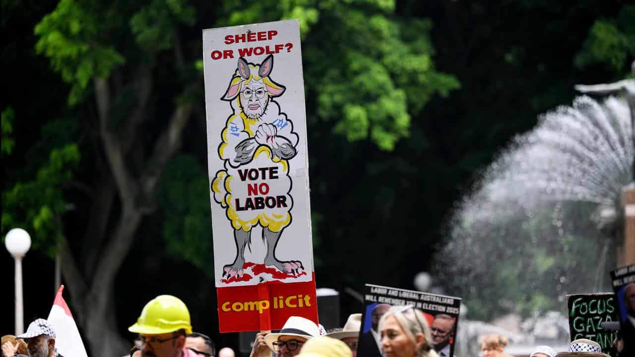 Pro-Palestine rally sign