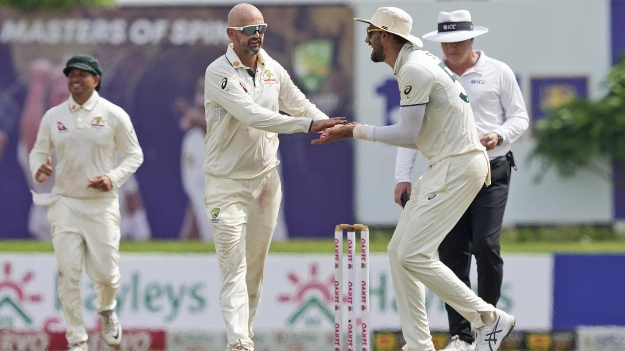 Australia's Nathan Lyon and Mitch Starc.