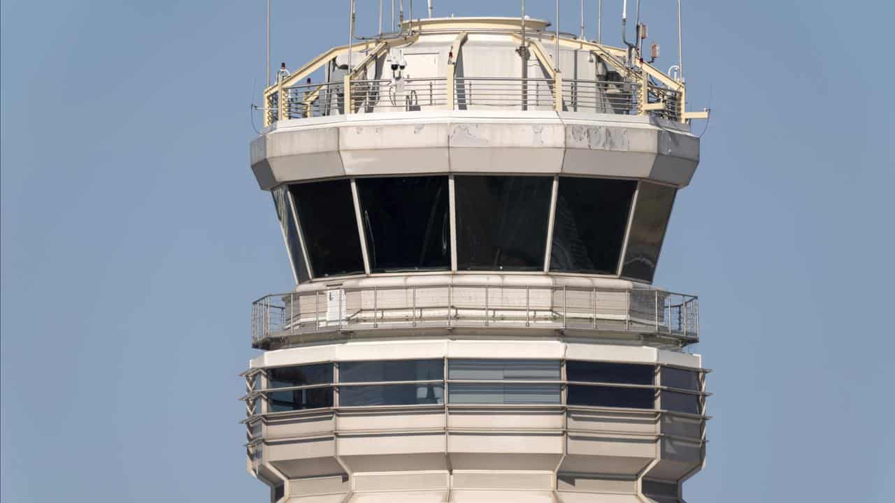 The air traffic control tower at Ronald Reagan Washington Airport