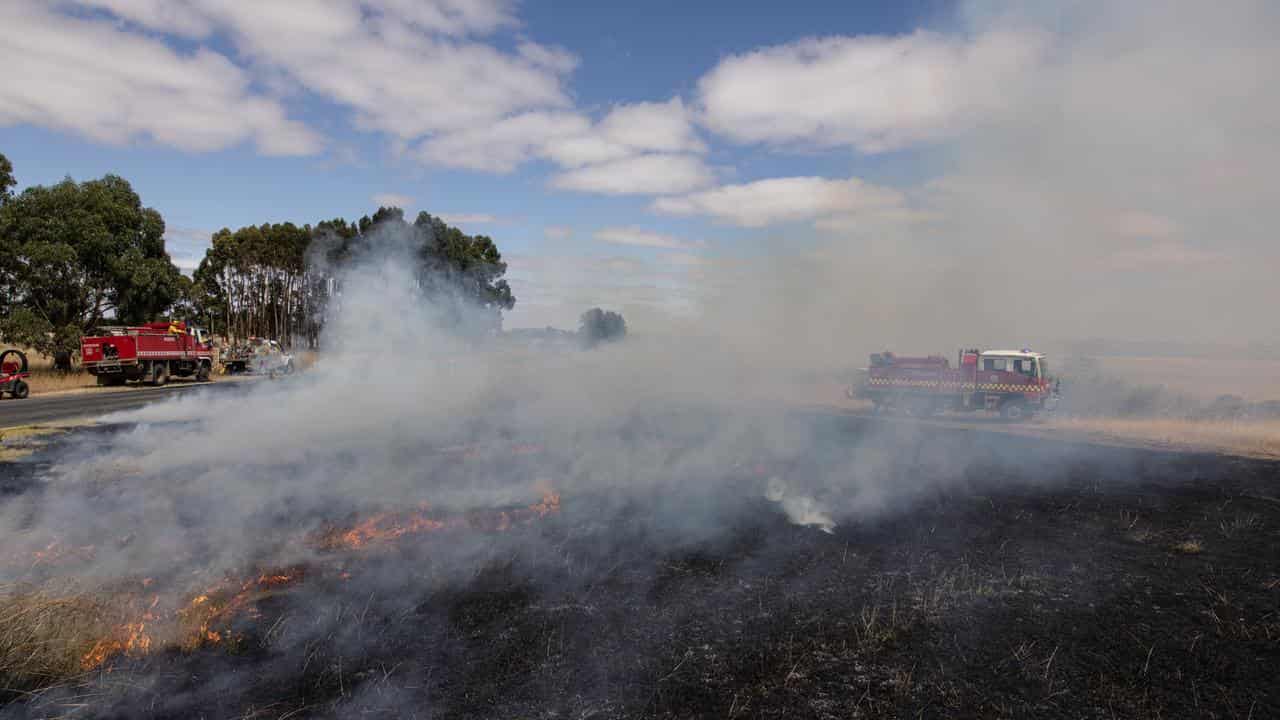 Firefighters conduct back burning