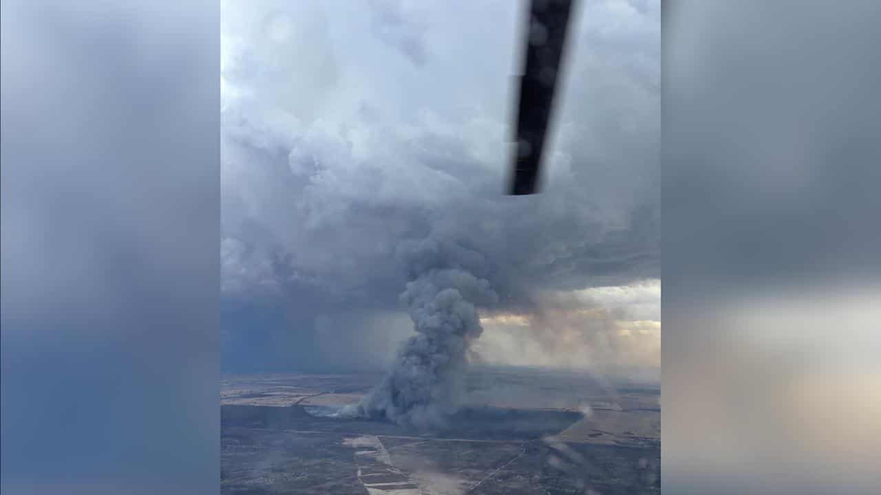 A bushfire in the Little Desert National Park,