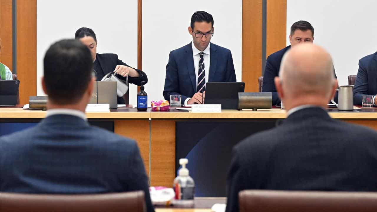 Labor MP Josh Burns at a Parliamentary hearing into Anti-Semitism