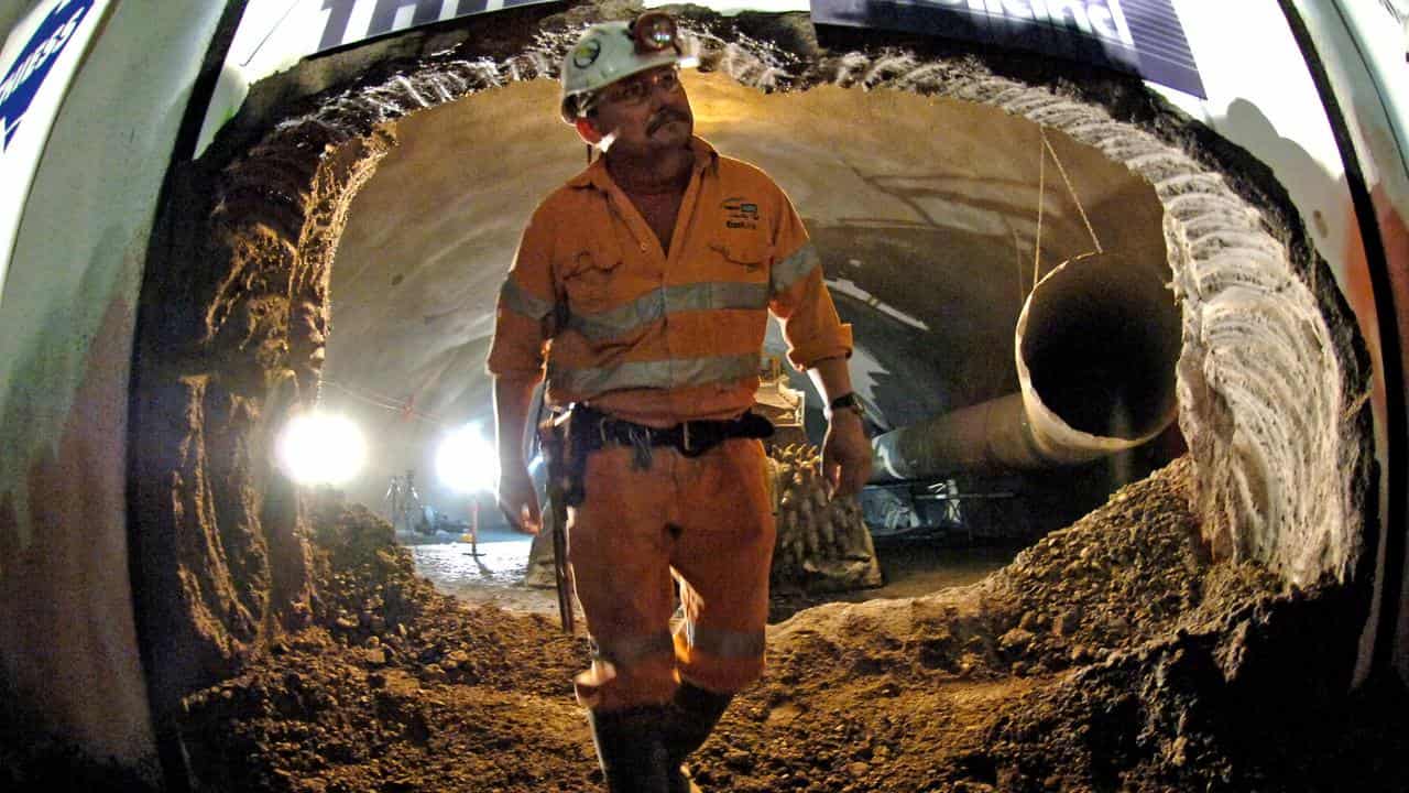 Worker on EastLink tunnel