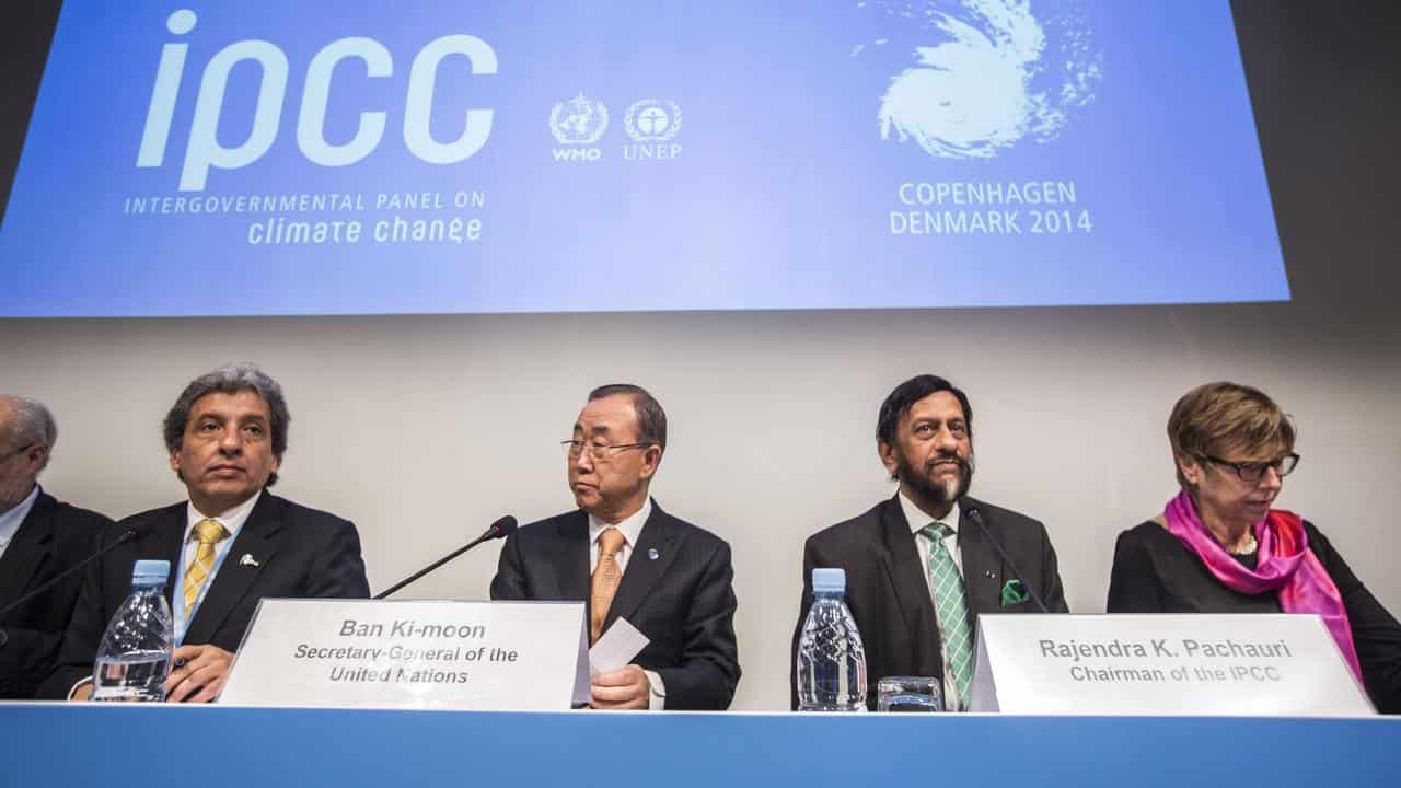 A 2014 news conference by the IPCC in Denmark.