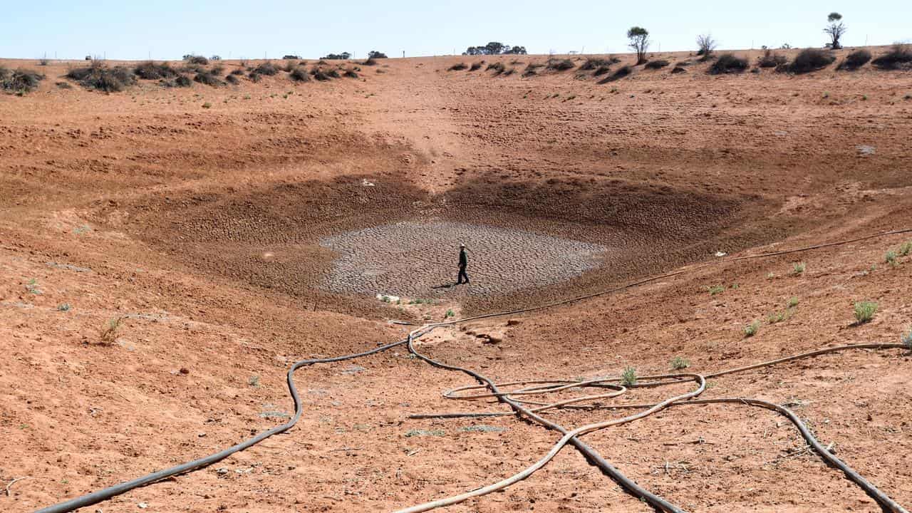 An empty dam in Broken Hill, NSW