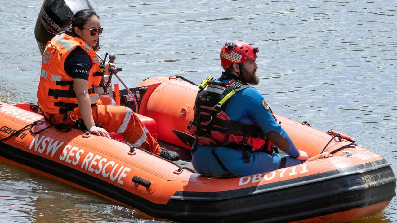 NSW SES crew in a boat