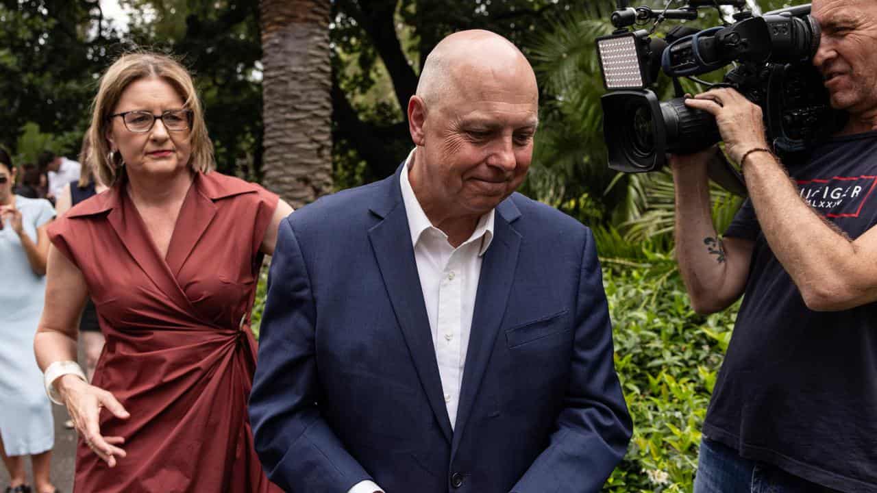 Jacinta Allan with Tim Pallas announcing his retirement