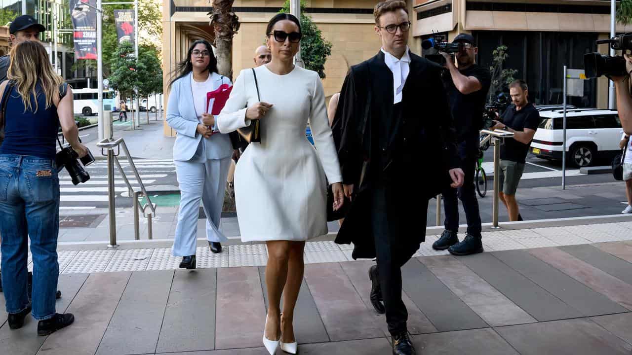 Journalist Antoinette Lattouf (left) arrives at Federal Court