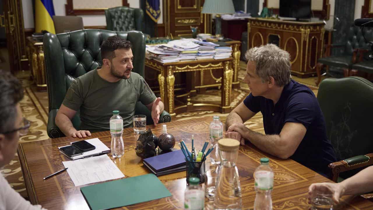 Ben Stiller meeting with Volodymir Zelenskiy in Kyiv in June 2022.