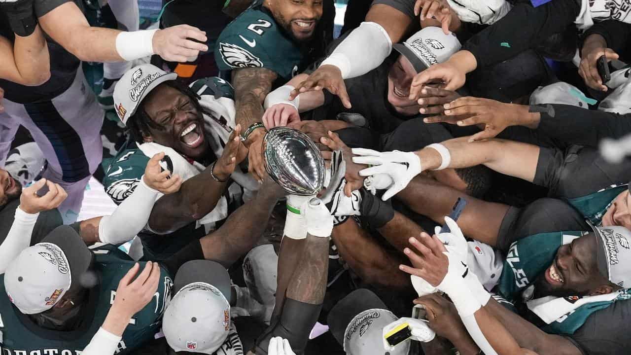 Celebrating Philadelphia Eagles.