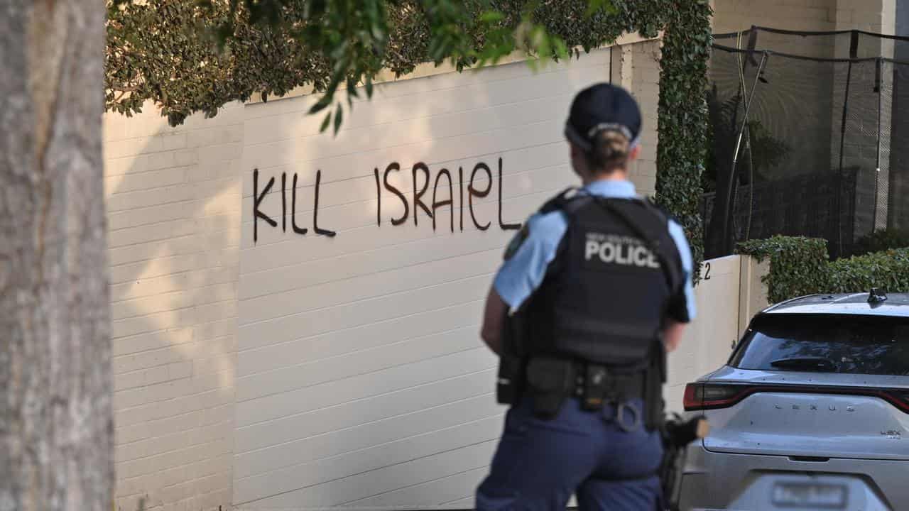 Anti-Semitic graffiti in Sydney (file image)