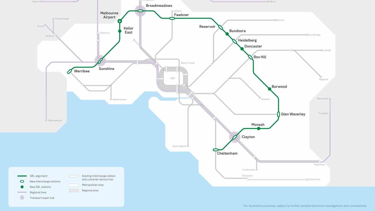 Melbourne's Suburban Rail Loop project map