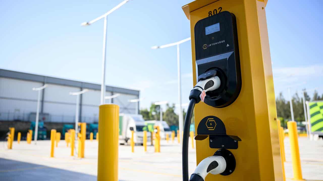 An electric vehicle charging station