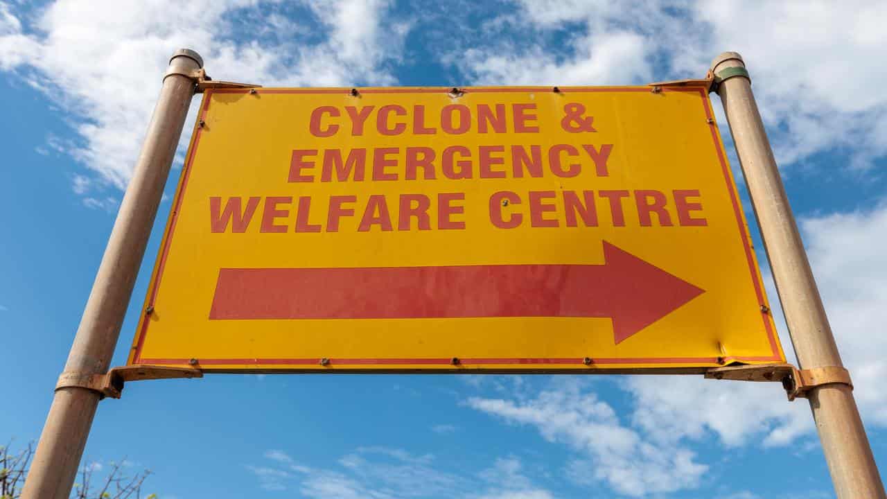 A sign for a Cyclone and Emergency Welfare Centre