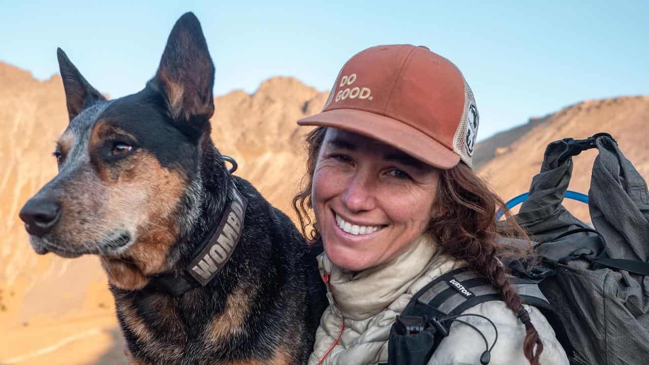 Lucy Barnard and her dog named Wombat